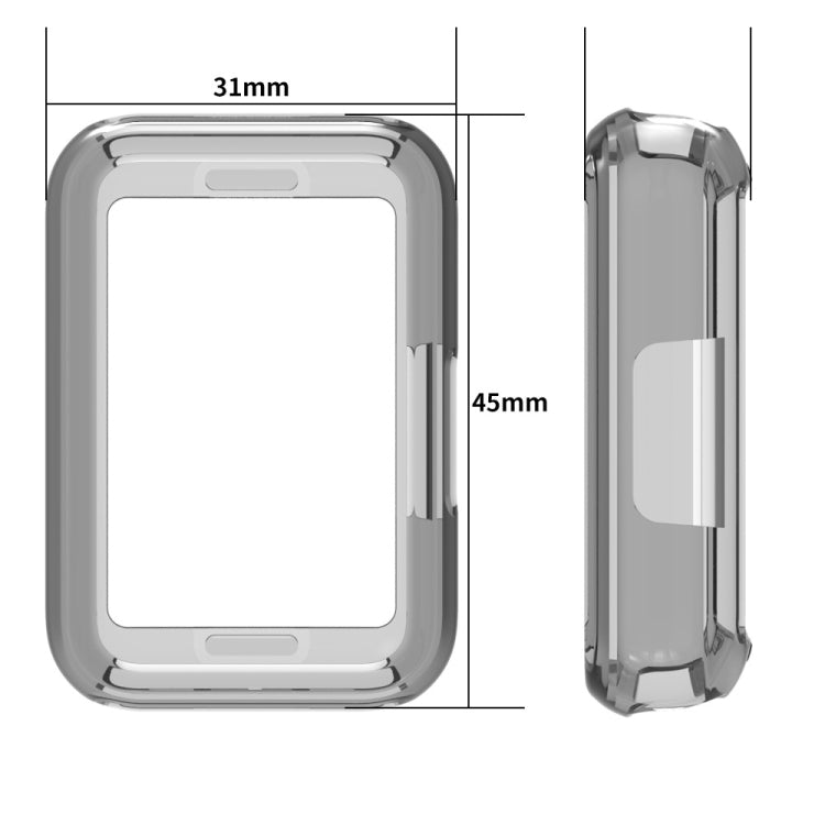 For Samsung Galaxy Fit 3 Half Pack Hollow TPU Watch Protective Case(Transparent Purple)