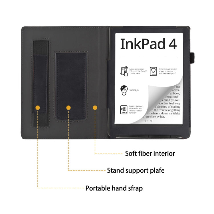For Pocketbook InkPad 4 / Color 2 / 3 Calfskin Leather Smart Tablet Case(Black) - Others by PMC Jewellery | Online Shopping South Africa | PMC Jewellery | Buy Now Pay Later Mobicred