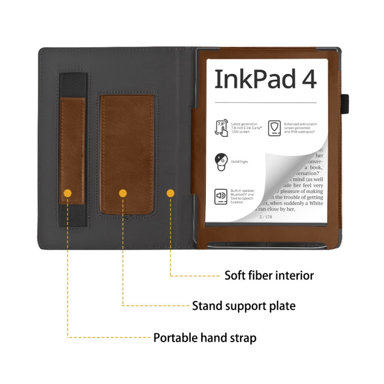 For Pocketbook InkPad 4 / Color 2 / 3 Calfskin Leather Smart Tablet Case(Brown) - Others by PMC TechLife | Online Shopping South Africa | PMC TechLife | Buy Now Pay Later Mobicred