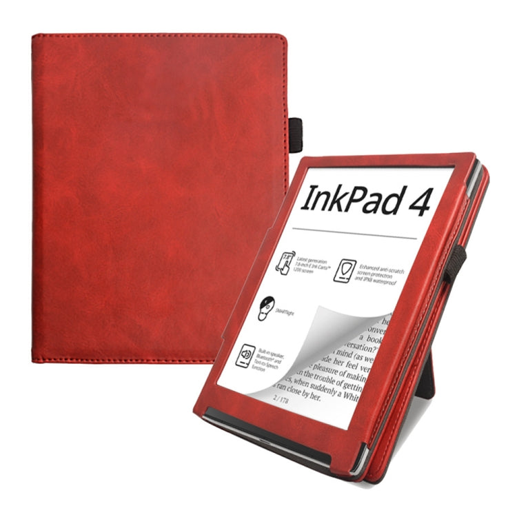For Pocketbook InkPad 4 / Color 2 / 3 Calfskin Leather Smart Tablet Case(Red) - Others by PMC TechLife | Online Shopping South Africa | PMC TechLife | Buy Now Pay Later Mobicred