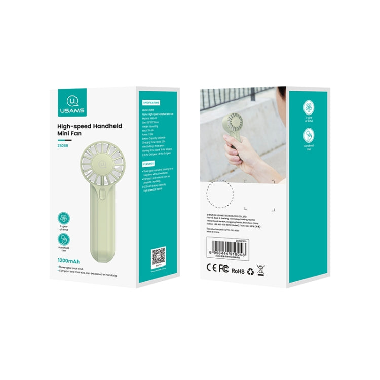 USAMS ZB288 Portable Type-C Rechargeable High Speed Handheld Mini Fan(Black) - Electric Fans by USAMS | Online Shopping South Africa | PMC TechLife | Buy Now Pay Later Mobicred