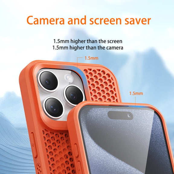 For iPhone 16 Pro MagSafe Magnetic Heat Dissipation Phone Case(Orange)
