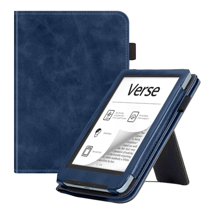 For Pocketbook Verse / Verse Pro Calfskin Leather Smart Tablet Case(Blue) - Others by PMC TechLife | Online Shopping South Africa | PMC TechLife | Buy Now Pay Later Mobicred
