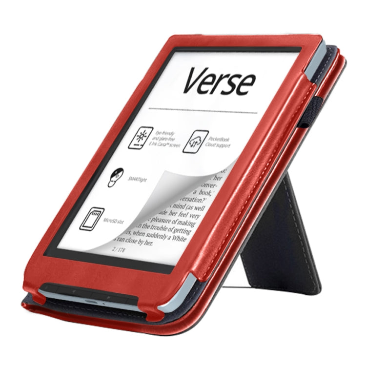 For Pocketbook Verse / Verse Pro Calfskin Leather Smart Tablet Case(Red) - Others by PMC TechLife | Online Shopping South Africa | PMC TechLife | Buy Now Pay Later Mobicred