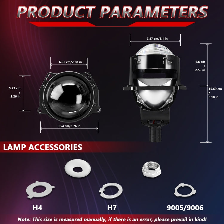 T01 1 Pair 3 inch Car Bifocal LED Lens Headlight, Left Driving (Black) - LED Headlamps by PMC TechLife | Online Shopping South Africa | PMC TechLife | Buy Now Pay Later Mobicred