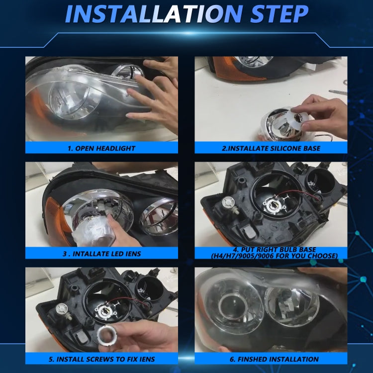 T02 1 Pair 2.5 inch Car Bifocal LED Lens Headlight, Left Driving(Black) - LED Headlamps by PMC TechLife | Online Shopping South Africa | PMC TechLife | Buy Now Pay Later Mobicred