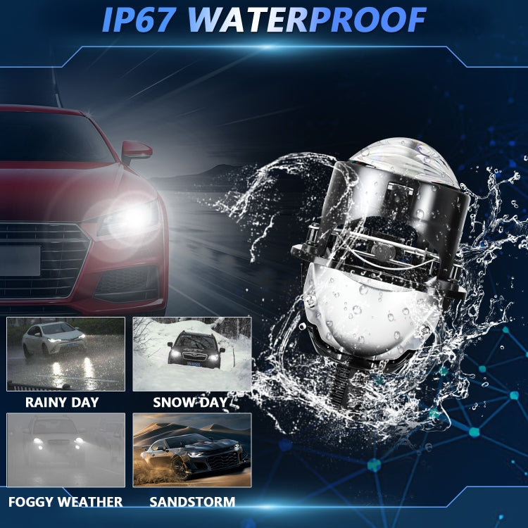 T02 1 Pair 2.5 inch Car Bifocal LED Lens Headlight, Left Driving(Black) - LED Headlamps by PMC TechLife | Online Shopping South Africa | PMC TechLife | Buy Now Pay Later Mobicred