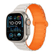 For Apple Watch Ultra 2 49mm I-Shaped Magnetic Silicone Watch Band(White Orange) - Watch Bands by PMC TechLife | Online Shopping South Africa | PMC TechLife