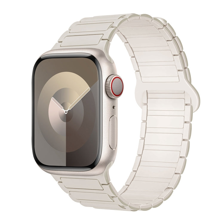 For Apple Watch Series 9 45mm I-Shaped Magnetic Silicone Watch Band(White Starlight) - Watch Bands by PMC TechLife | Online Shopping South Africa | PMC TechLife