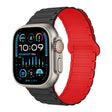 For Apple Watch Ultra 49mm I-Shaped Magnetic Silicone Watch Band(Black Red) - Watch Bands by PMC TechLife | Online Shopping South Africa | PMC TechLife