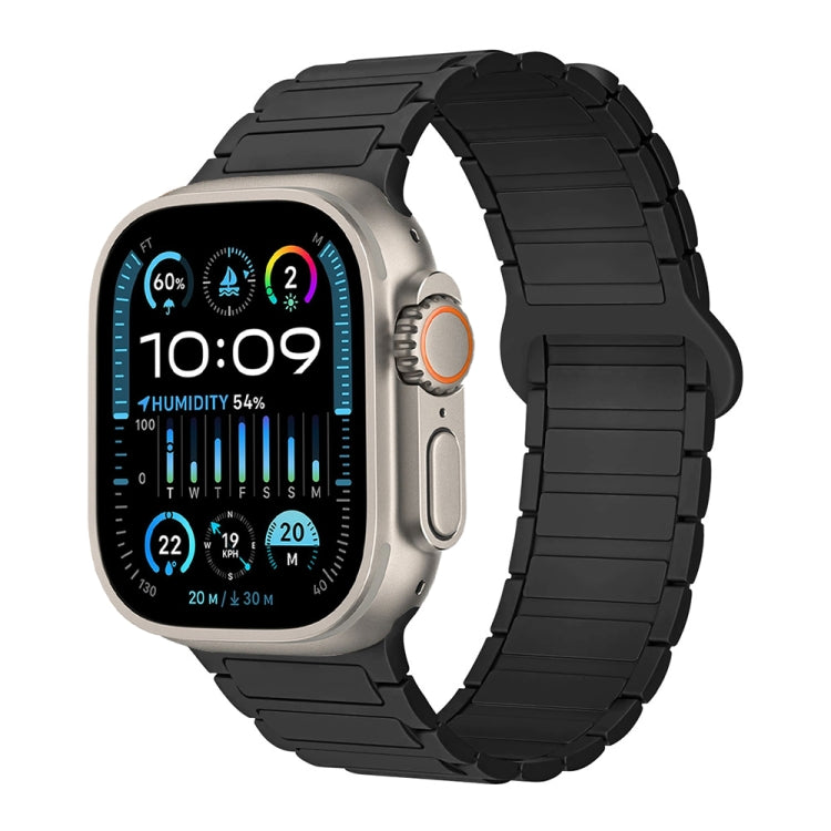 For Apple Watch Ultra 49mm I-Shaped Magnetic Silicone Watch Band(Black) - free shipping - PMC TechLife - Order now!