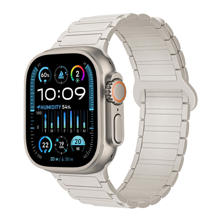 For Apple Watch Ultra 49mm I-Shaped Magnetic Silicone Watch Band(Starlight) - Watch Bands by PMC TechLife | Online Shopping South Africa | PMC TechLife