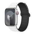 For Apple Watch Series 8 45mm I-Shaped Magnetic Silicone Watch Band(White Black) - Watch Bands by PMC TechLife | Online Shopping South Africa | PMC TechLife