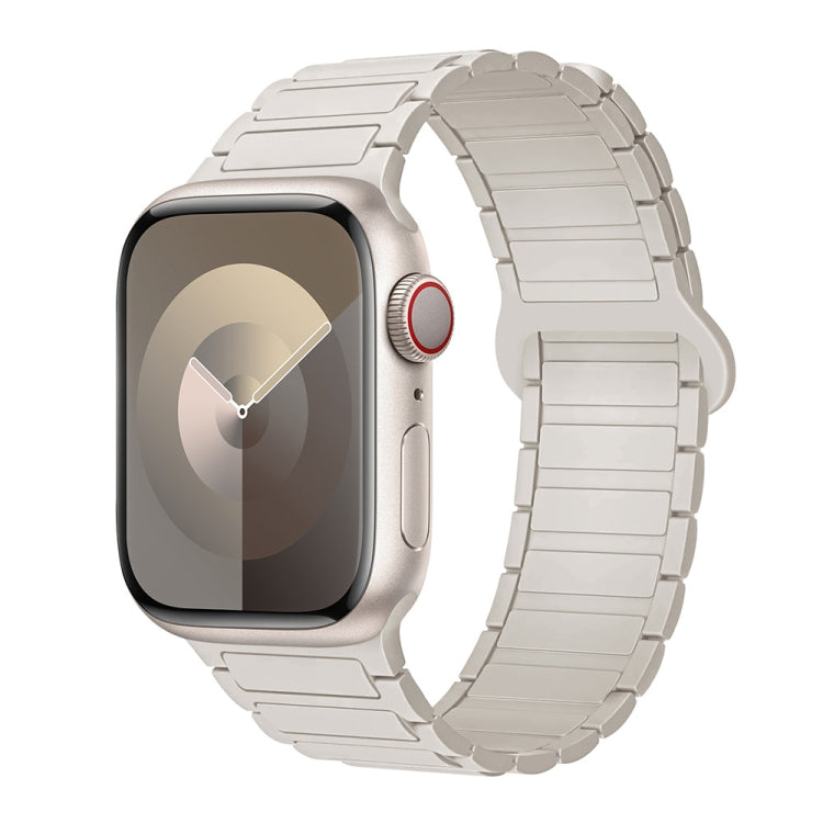 For Apple Watch SE 40mm I-Shaped Magnetic Silicone Watch Band(Starlight) - Watch Bands by PMC TechLife | Online Shopping South Africa | PMC TechLife