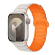 For Apple Watch SE 40mm I-Shaped Magnetic Silicone Watch Band(White Orange) - Watch Bands by PMC TechLife | Online Shopping South Africa | PMC TechLife
