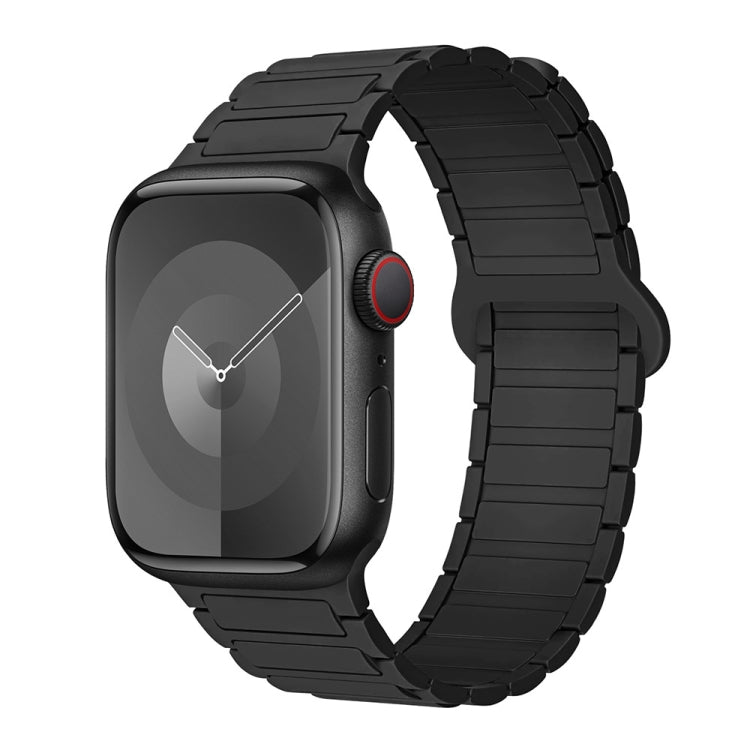 For Apple Watch SE 44mm I-Shaped Magnetic Silicone Watch Band(Black) - Watch Bands by PMC TechLife | Online Shopping South Africa | PMC TechLife