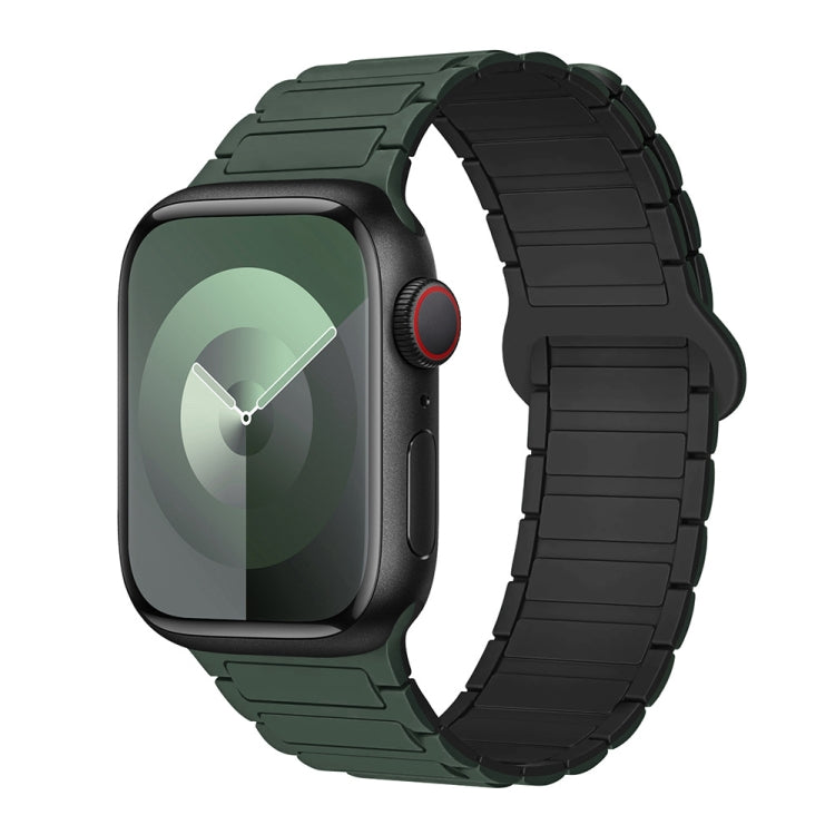 For Apple Watch Series 4 44mm I-Shaped Magnetic Silicone Watch Band(Dark Teal Black) - free shipping - PMC TechLife - Order now!