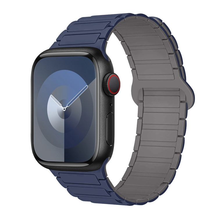 For Apple Watch Series 2 38mm I-Shaped Magnetic Silicone Watch Band(Indigo Gray) - Watch Bands by PMC TechLife | Online Shopping South Africa | PMC TechLife