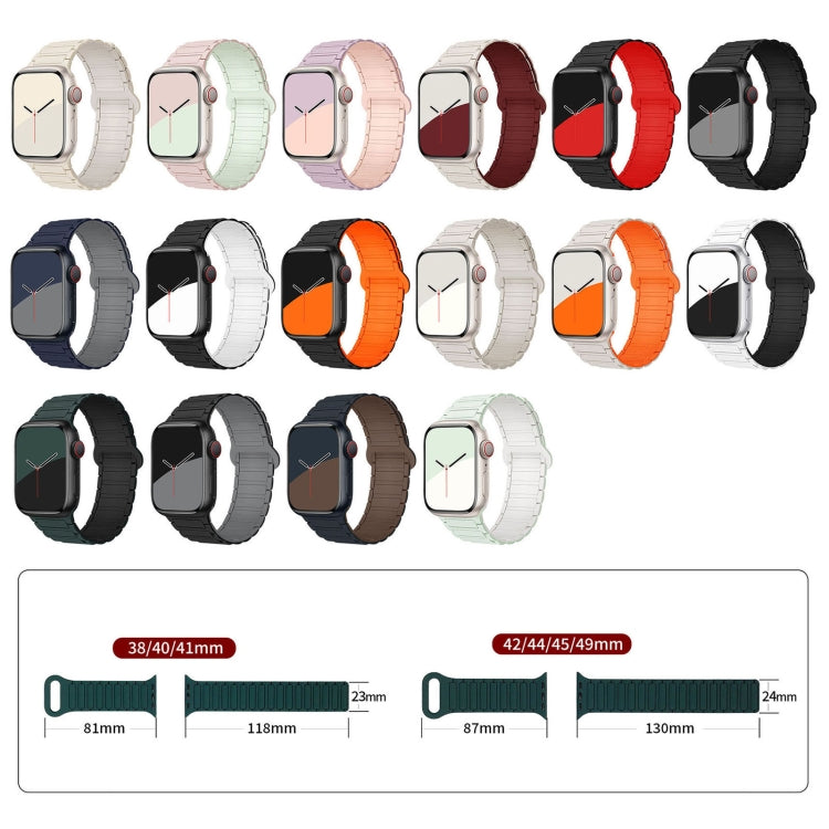 For Apple Watch SE 2022 44mm I-Shaped Magnetic Silicone Watch Band(Black Red) - free shipping - PMC TechLife - Order now!