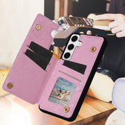 For Samsung Galaxy S25 5G Printed Double Buckle RFID Anti-theft Phone Case(Dried Flower World)