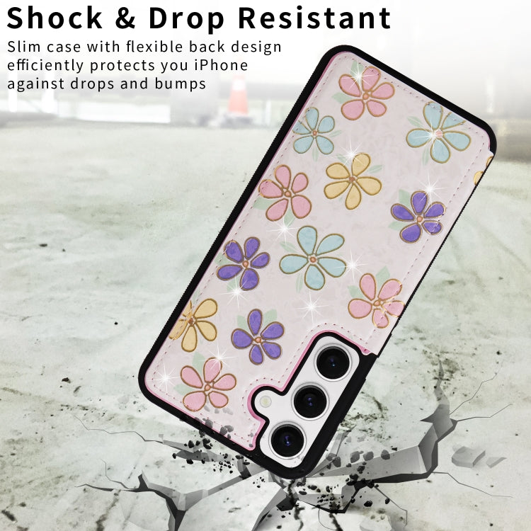 For Samsung Galaxy S25 5G Printed Double Buckle RFID Anti-theft Phone Case(Blossoming Flowers) - Galaxy S25 5G Cases by PMC Jewellery | Online Shopping South Africa | PMC Jewellery | Buy Now Pay Later Mobicred