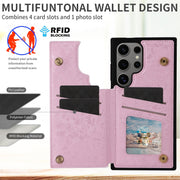For Samsung Galaxy S25 Ultra 5G Printed Double Buckle RFID Anti-theft Phone Case(Dried Flower World)