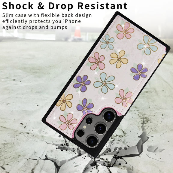 For Samsung Galaxy S25 Ultra 5G Printed Double Buckle RFID Anti-theft Phone Case(Blossoming Flowers)