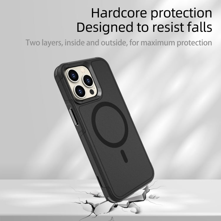 For iPhone 15 Pro RedPepper Armor Magsafe PC Hybrid TPU Phone Case(Black) - free shipping - PMC Jewellery - Order now!