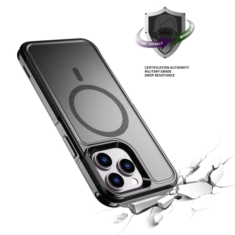 For iPhone 14 Pro RedPepper Armor Magsafe PC Hybrid TPU Phone Case(Black)