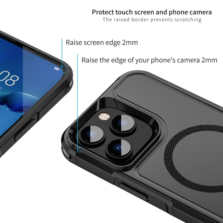 For iPhone 14 Pro RedPepper Armor Magsafe PC Hybrid TPU Phone Case(Black) - free shipping - PMc TechLife - Order now!