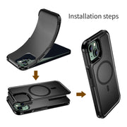 For iPhone 13 RedPepper Armor Magsafe PC Hybrid TPU Phone Case(Black)