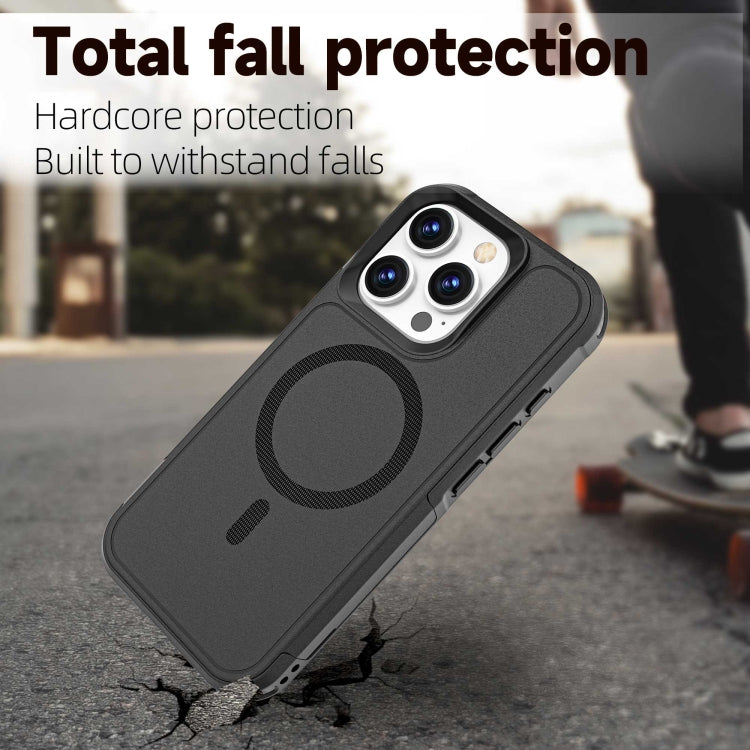 For iPhone 16 Pro RedPepper Armor Magsafe PC Hybrid TPU Phone Case(Black) - free shipping - PMC TechLife - Order now!