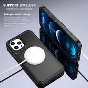 For iPhone 12 Pro Max RedPepper Armor Magsafe PC Hybrid TPU Phone Case(Black)