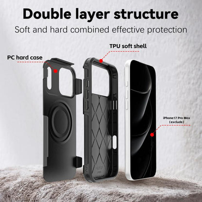 For iPhone 17 Pro Max RedPepper Armor Magsafe PC Hybrid TPU Phone Case(Black) - free shipping - PMC Jewellery - Order now!