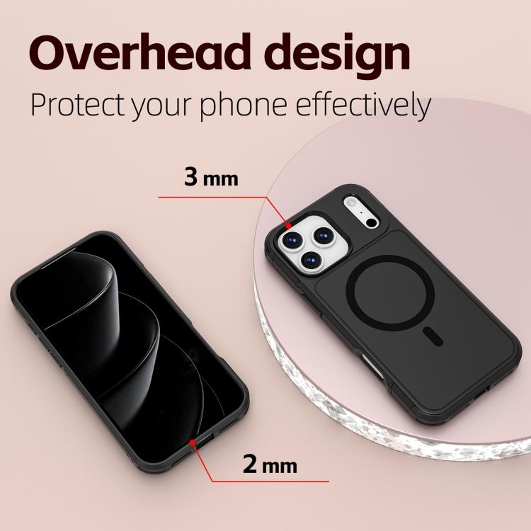 For iPhone 17 Pro Max RedPepper Armor Magsafe PC Hybrid TPU Phone Case(Black) - free shipping - PMC Jewellery - Order now!