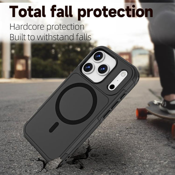 For iPhone 17 Pro RedPepper Armor Magsafe PC Hybrid TPU Phone Case(Black)