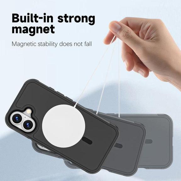 For iPhone 17 RedPepper Armor Magsafe PC Hybrid TPU Phone Case(Black)