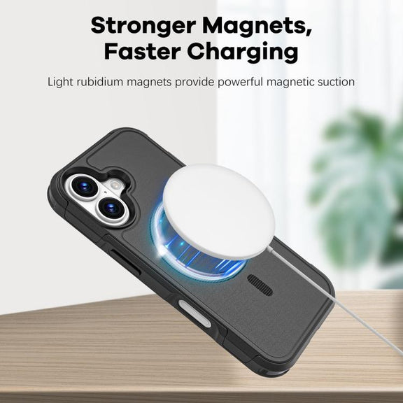 For iPhone 17 RedPepper Armor Magsafe PC Hybrid TPU Phone Case(Black)