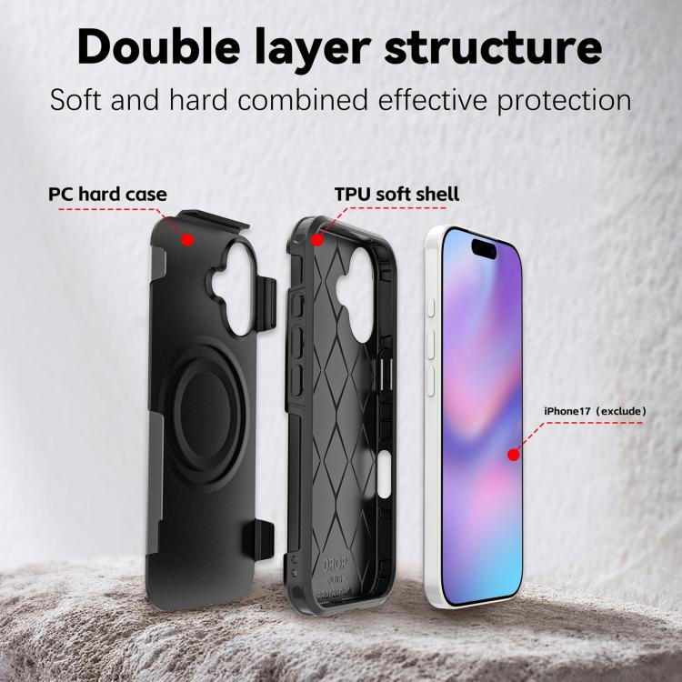 For iPhone 17 RedPepper Armor Magsafe PC Hybrid TPU Phone Case(Black) - free shipping - PMC Jewellery - Order now!