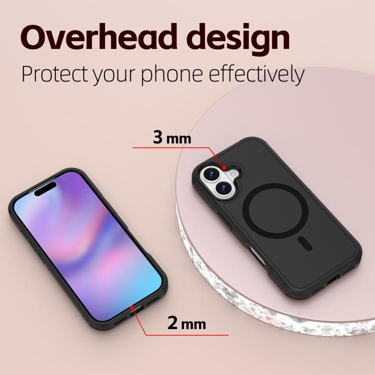 For iPhone 17 RedPepper Armor Magsafe PC Hybrid TPU Phone Case(Black) - free shipping - PMC Jewellery - Order now!