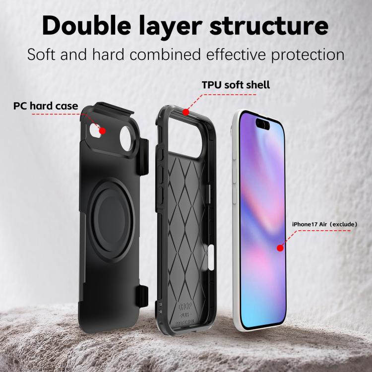 For iPhone 17 Air RedPepper Armor Magsafe PC Hybrid TPU Phone Case(Black) - free shipping - PMC Jewellery - Order now!