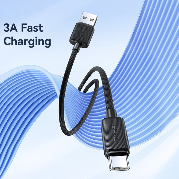 USAMS US-SJ693 USB to USB-C / Type-C 3A Striped Fast Charge Data Cable, Length:2m(Black) - free shipping - PMc TechLife - Order now!