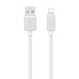 USAMS US-SJ689 USB to 8 Pin 2.4A Striped Fast Charge Data Cable, Length:1m(White) - Normal Style Cable by USAMS | Online Shopping South Africa | PMC TechLife | Buy Now Pay Later Mobicred