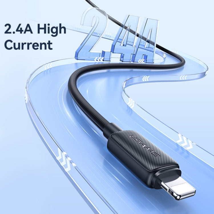USAMS US-SJ694 USB to 8 Pin 2.4A Striped Fast Charge Data Cable, Length:2m(Pink)
