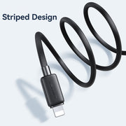 USAMS US-SJ694 USB to 8 Pin 2.4A Striped Fast Charge Data Cable, Length:2m(Black)