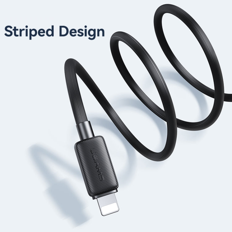 USAMS US-SJ694 USB to 8 Pin 2.4A Striped Fast Charge Data Cable, Length:2m(White)