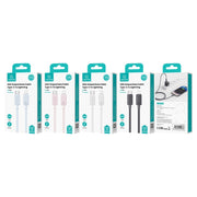 USAMS US-SJ697 USB-C / Type-C to 8 Pin 30W Striped Fast Charge Data Cable, Length:2m(Blue)