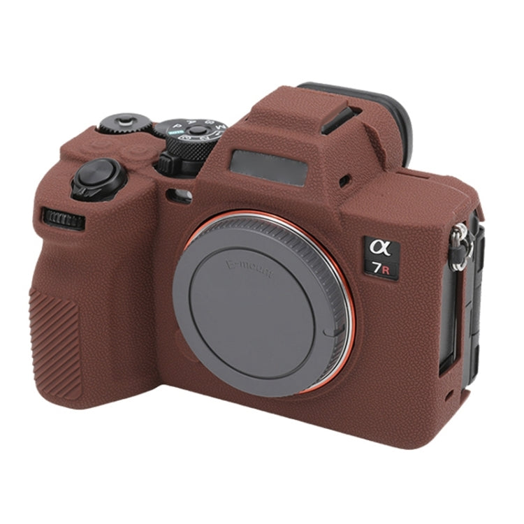 For Sony ILCE7RM5 / A7R5 Litchi Texture Soft Silicone Protective Case(Coffee) - Protective Case by PMC TechLife | Online Shopping South Africa | PMC TechLife | Buy Now Pay Later Mobicred