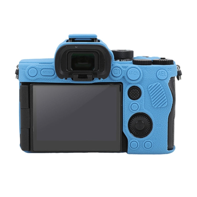 For Sony ILCE7RM5 / A7R5 Litchi Texture Soft Silicone Protective Case(Blue) - Protective Case by PMC TechLife | Online Shopping South Africa | PMC TechLife | Buy Now Pay Later Mobicred