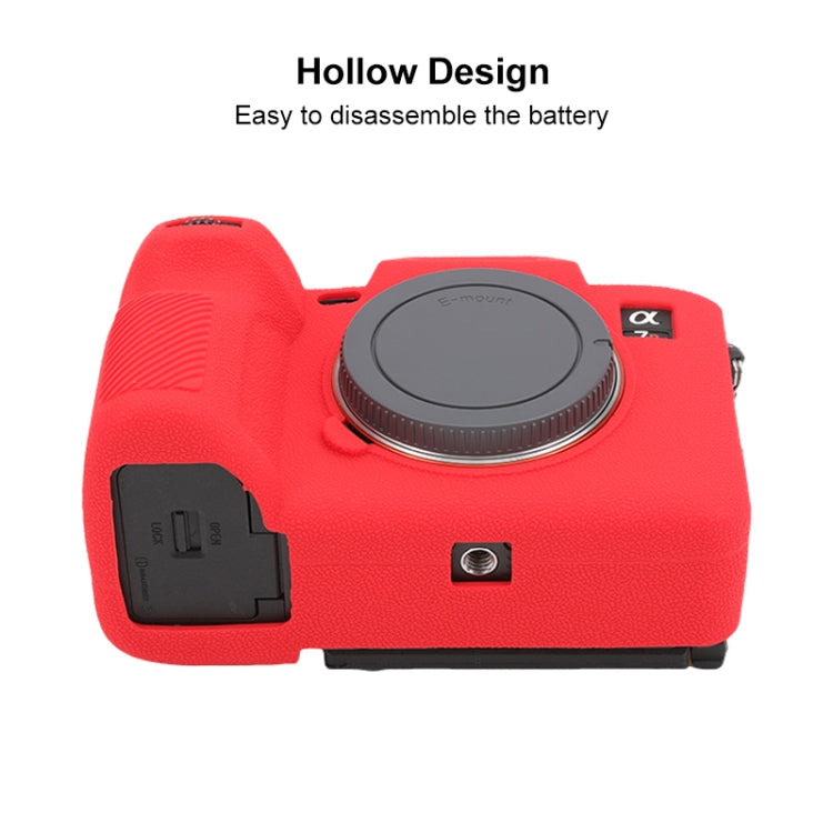 For Sony ILCE7RM5 / A7R5 Litchi Texture Soft Silicone Protective Case(Red) - Protective Case by PMC TechLife | Online Shopping South Africa | PMC TechLife